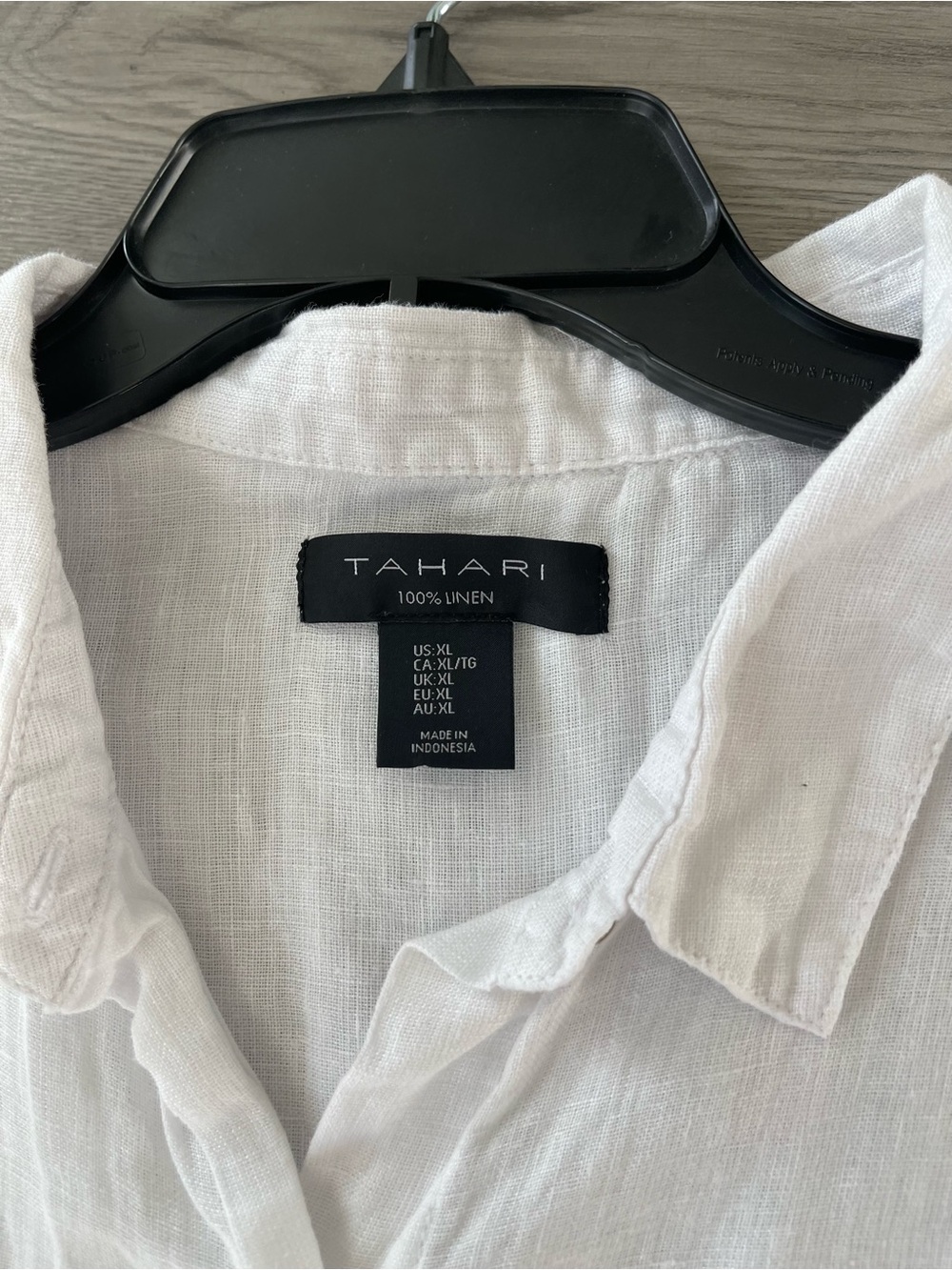 Tahari 100% linen button down short sleeve xl - Picture 3 of 6